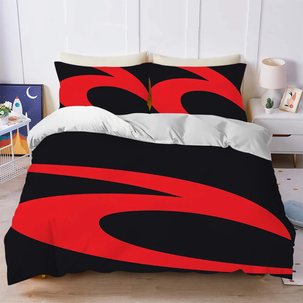 R-Rip Fashion C-Curl Duvet Cover Set Home Style Bedding Soft Laundry Cotton Bed 3 Piece Set Student Dormitory Gift