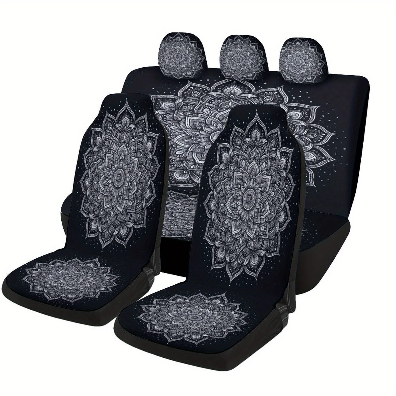 

Mandala Art Design Designed Car Seat Cover Set For Most Cars, High-quality Comfortable Car Seat Protector Covers Full Set, Unive