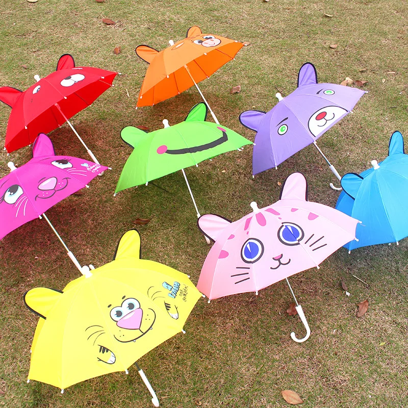 Cute Cartoon Children Umbrella animation creative long-handled 3D ear modeling kids umbrella For boys girls