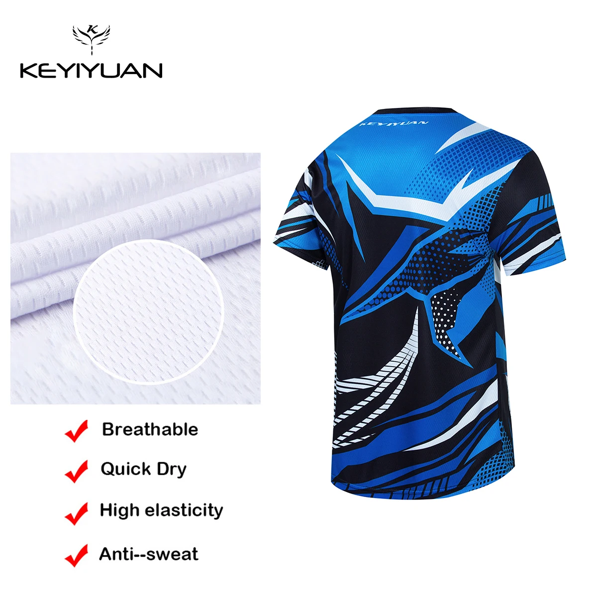 KEYIYUAN 2023 Summer Short Sleeve Mtb Downhill Jersey Motocross Bike Shirt Men Maillot Vtt Camiseta Enduro Mtb