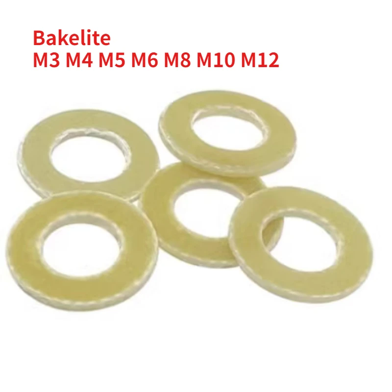 M3 M4 M5 M6 M8 M10 M12 Insulation Epoxy Resin Pad Meson Bakelite Washer High Temperature Resistant and Flame-retardant Gasket