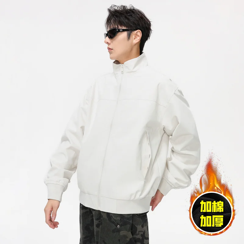 ملابس قطنية للرجال من GIOIOM، سترة شتوية رجالية غير رسمية بسيطة بياقة واقفة لعام 2025، سترة عصرية عالية الشارع #2