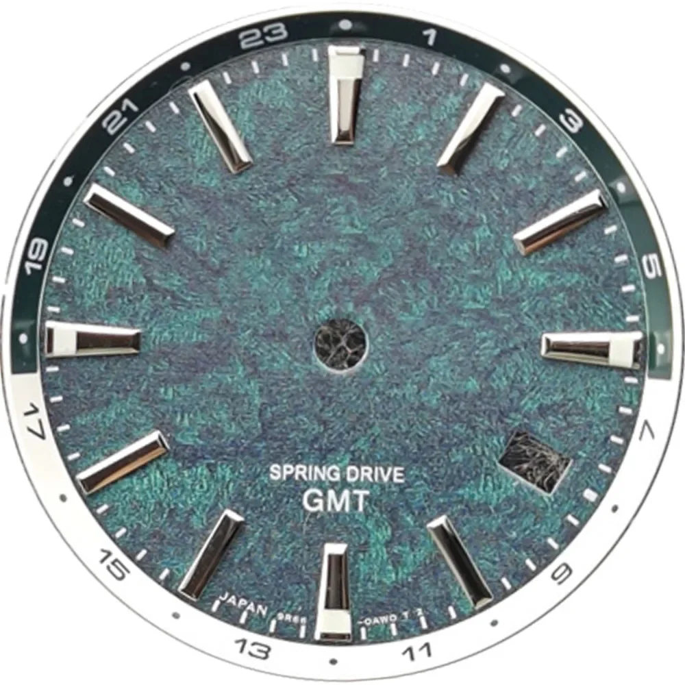 GMT Spring Drive Hi-Beat 36000 Sunburst Watch Dial Suitable for NH34 Automatic Movement Blue Lume BWG9 Mod Parts nh35 case