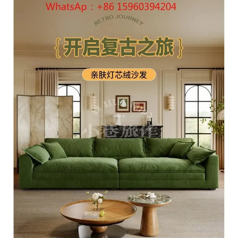 

Французский ретро вельветовый парусный диван для гостиной, большое сиденье, глубокий диван, новинка 2025 года
