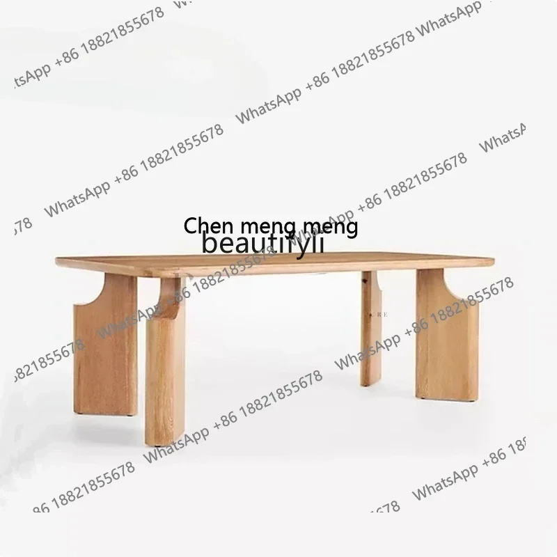 New arrive Medieval style simple household solid wood dining table Nordic retro B & B hotel cafe reception long table