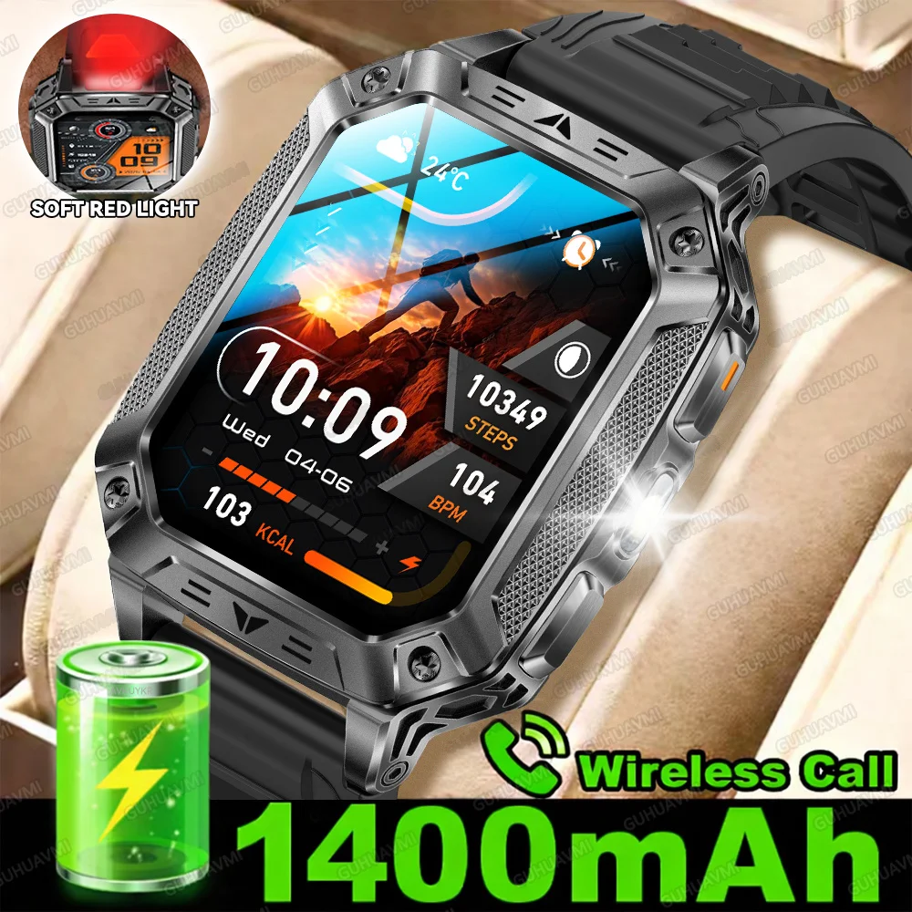 

2026 New Ultra 1400mAh Battery Smart Watch Built in Dual-color Lamp Waterproof GPS Sports tracker Outdoors Military Smartwatches