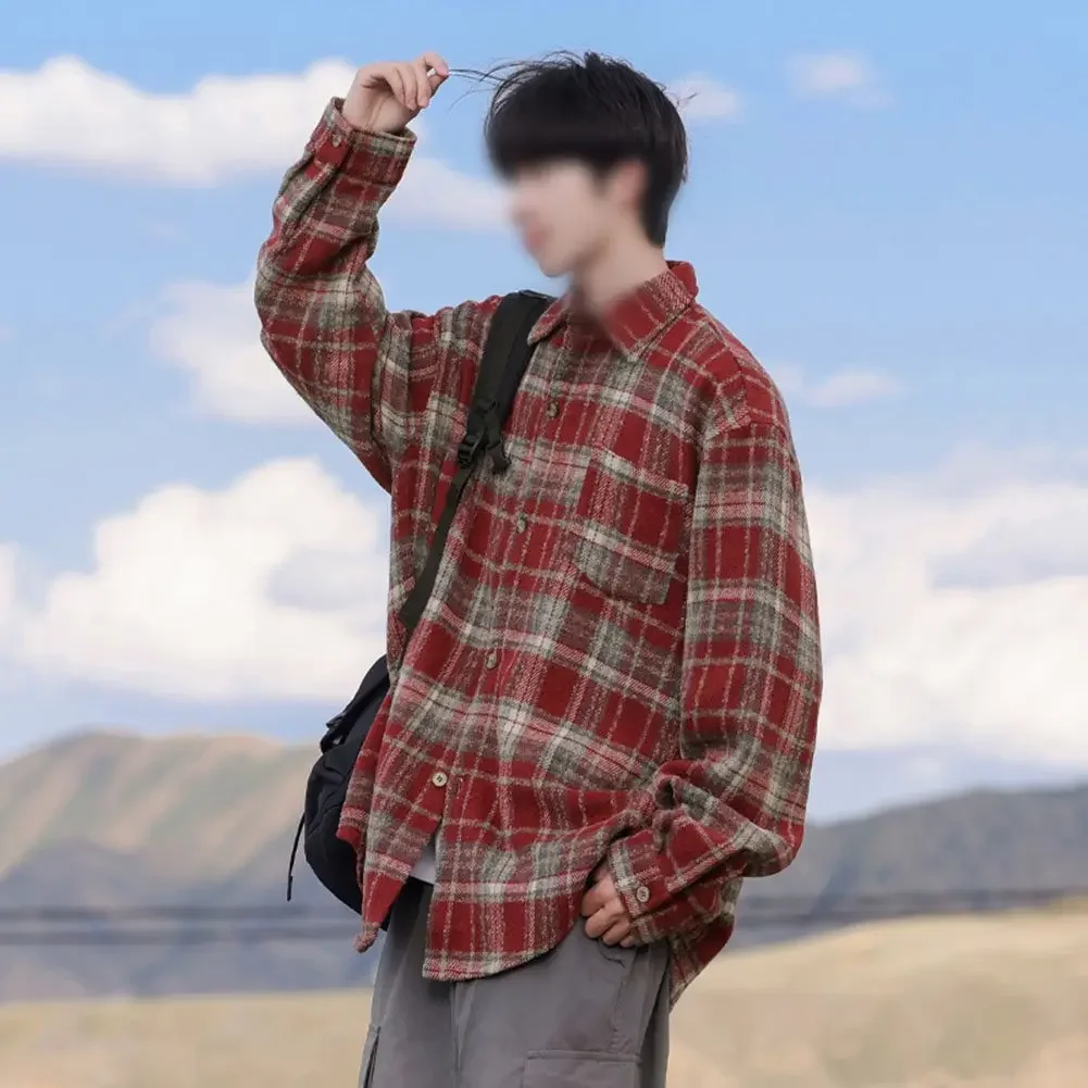 

Мужская повседневная одежда M, красная повседневная одежда с длинными рукавами, стандартная длина, слегка эластичная, новый сорт, повседневная повседневная одежда