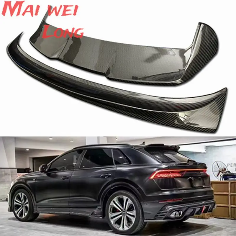 For Audi Q8 SQ8 2018 2019 2020 2021 2022 2023 High Quality Carbon Fiber Car Rear Wing Trunk Lip Roof Spoiler