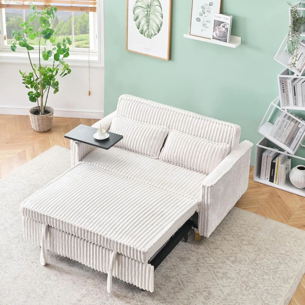 أريكة سرير قصيرة حديثة 2 في 1 مع مسند ظهر قابل للتعديل بثلاثة أوضاع وتصميم مريح بمقعدين #5