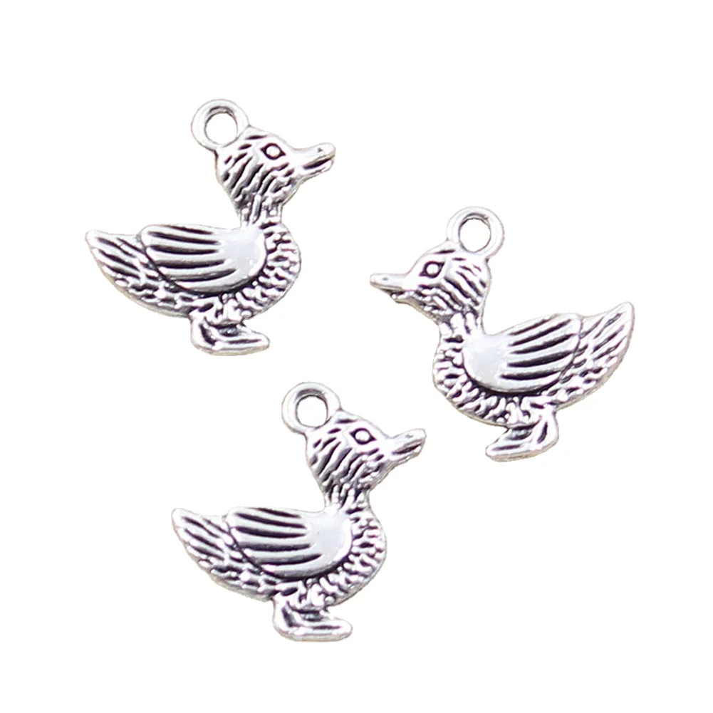 15pcs Charms Duck Quacker 20x20mm Antique Silver Color Pendants Making DIY Handmade Tibetan Finding Jewelry