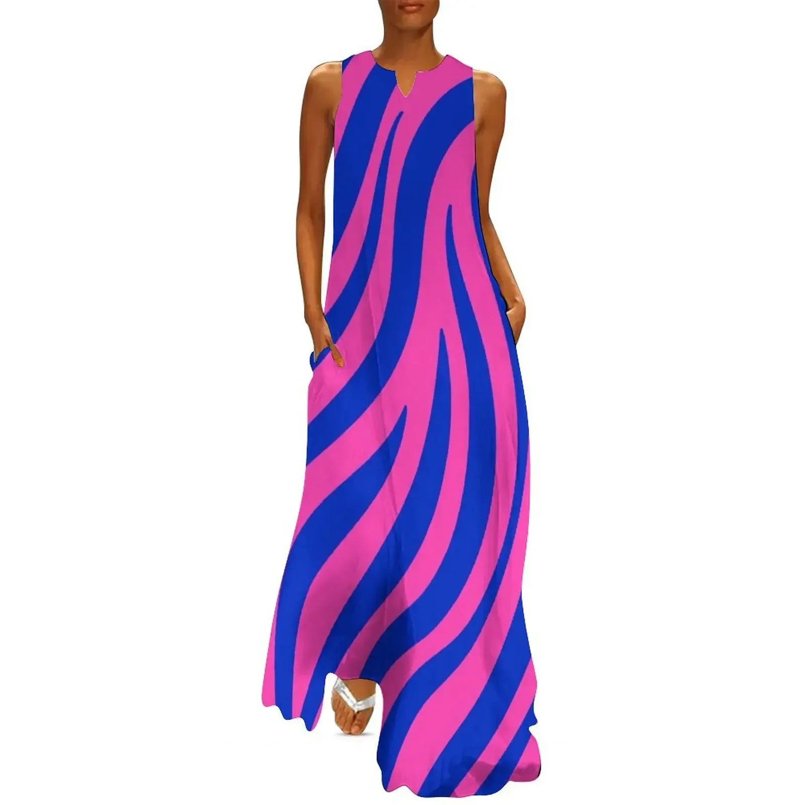 

Pink and Blue Zebra Print Long Dress evening dresses ladies Dresses dresses for womens 2025 Dress