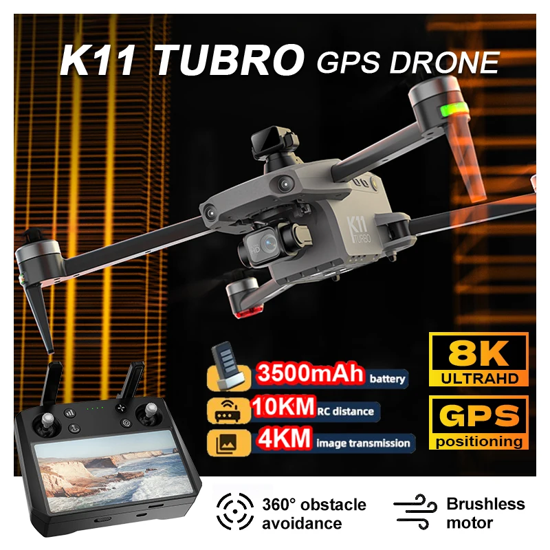 K11 Tubro podwójny aparat GPS Drone 8K wideo HD wideo 5G transmisja profesjonalny oryginalny bezszczotkowy quadcopter samolot zdalnie sterowana