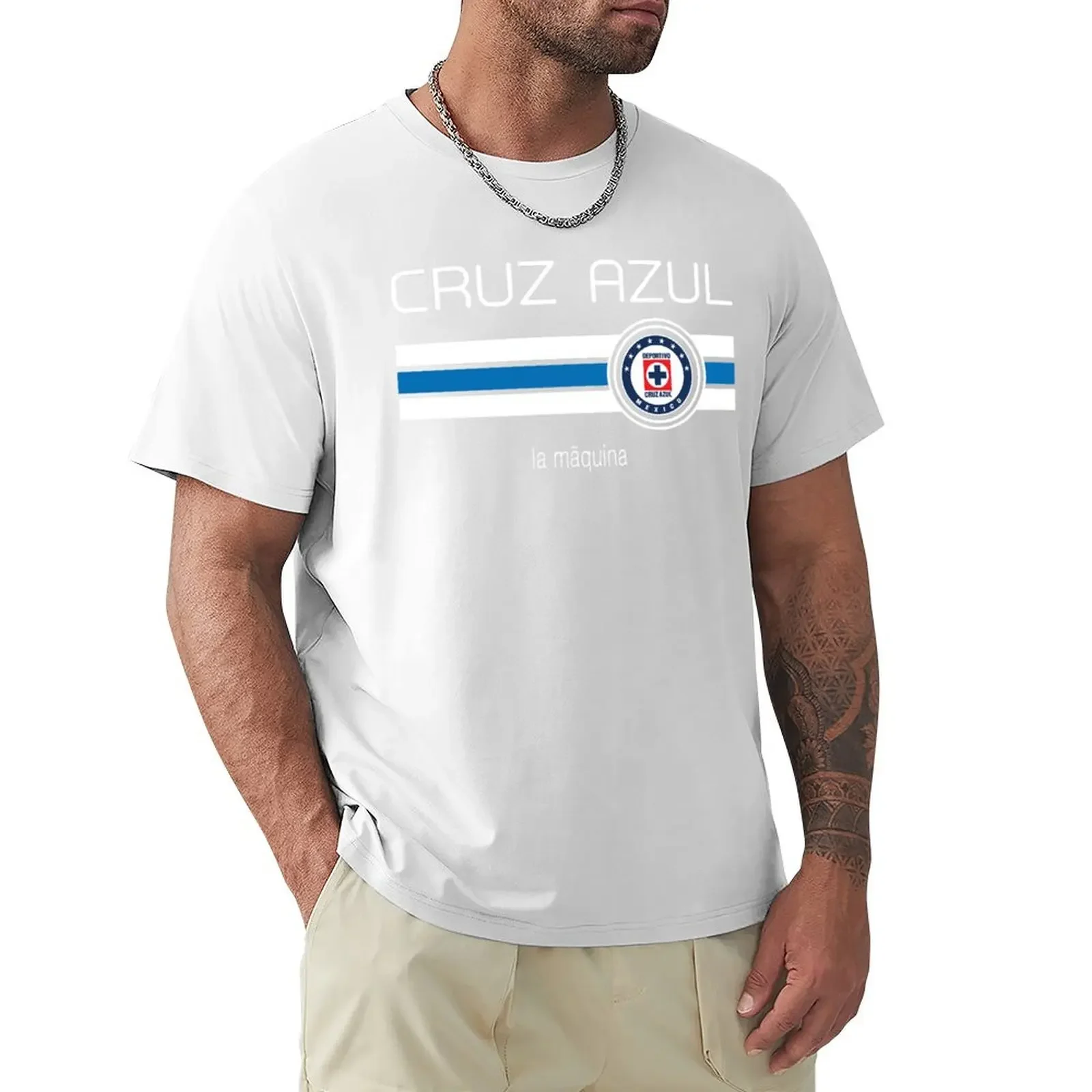 Liga MX Cruz Azul Home Blue T-Shirt customs design your own oversized shirts graphic tees men t shirt heavyweight fashion Round