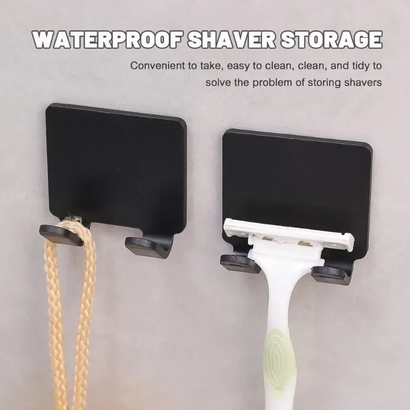 Waterproof Self-adhesive Razor Hook Wall Razor Holder Home Men Shaver Storage Rack Multifunctional Kitchen Bathroom Storage Hook