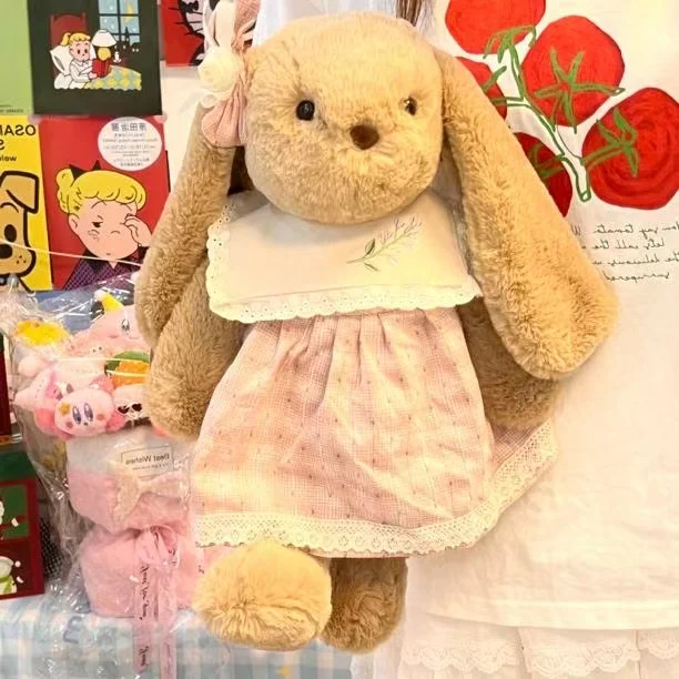 Kawaii Long Ear Lolita Bunny Plush Toys Cartoon Stuffed Animals Rabbit Wear Skirt Soft Baby Accompany Sleeping Doll Girls Gifts