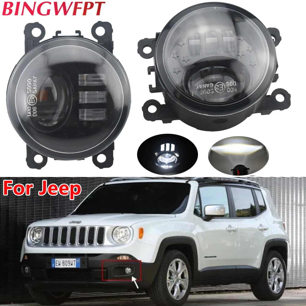 

2 X противотумансветильник в сборе для Jeep Renegade Grand Cherokee 2011 2012 2013 Автомобильные светодиодсветодиодный противотуманные дневные ходовые огни DRL 12 В