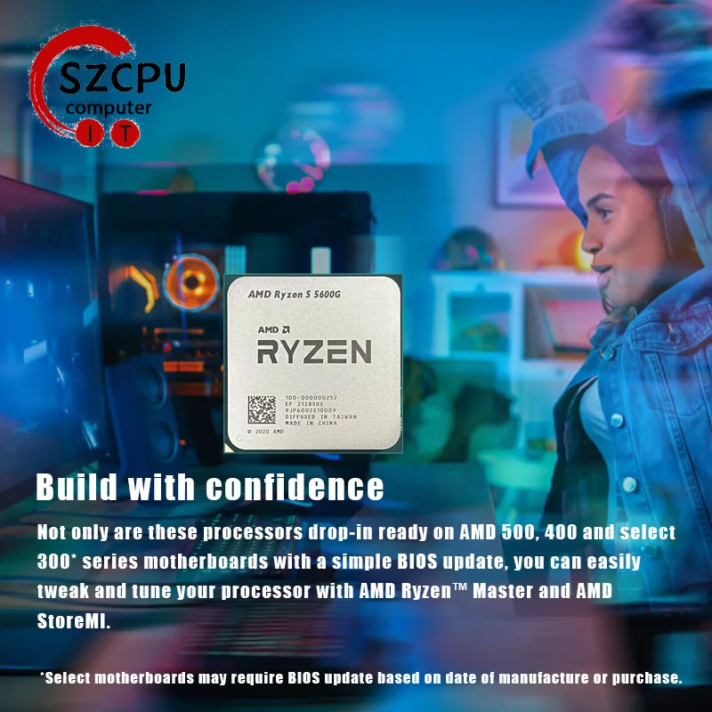 AMD Ryzen 5 5600G NEW R5 5600G 3.9GHz Six-Core Twelve-Thread 65W CPU L3=16M 100-000000252 Socket AM4 new but no fan