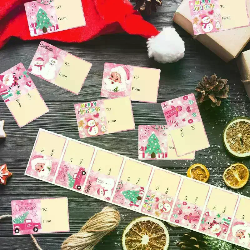 210pcs/Roll Christmas Decorations Stickers Xmas Party Seal Labels Stickers For DIY Gifts Baking Package Candy Bag Envelope Decor