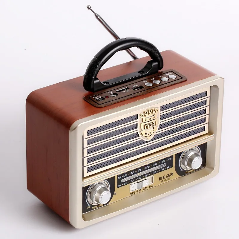 

M-113BT Wooden Retro Radio FM AM SW 3 Bands with MP3 Music Player Bluetooth Speaker Function Support TF Card USB for Elderly