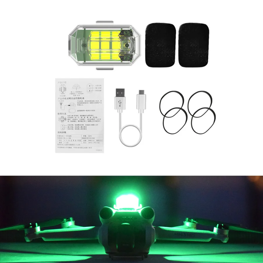 Drone elektronik flaş işık 7 renkler Led göstergesi için DJI Mini 3 Pro/hava 2 2s/Mavic 3 aksesuarları
