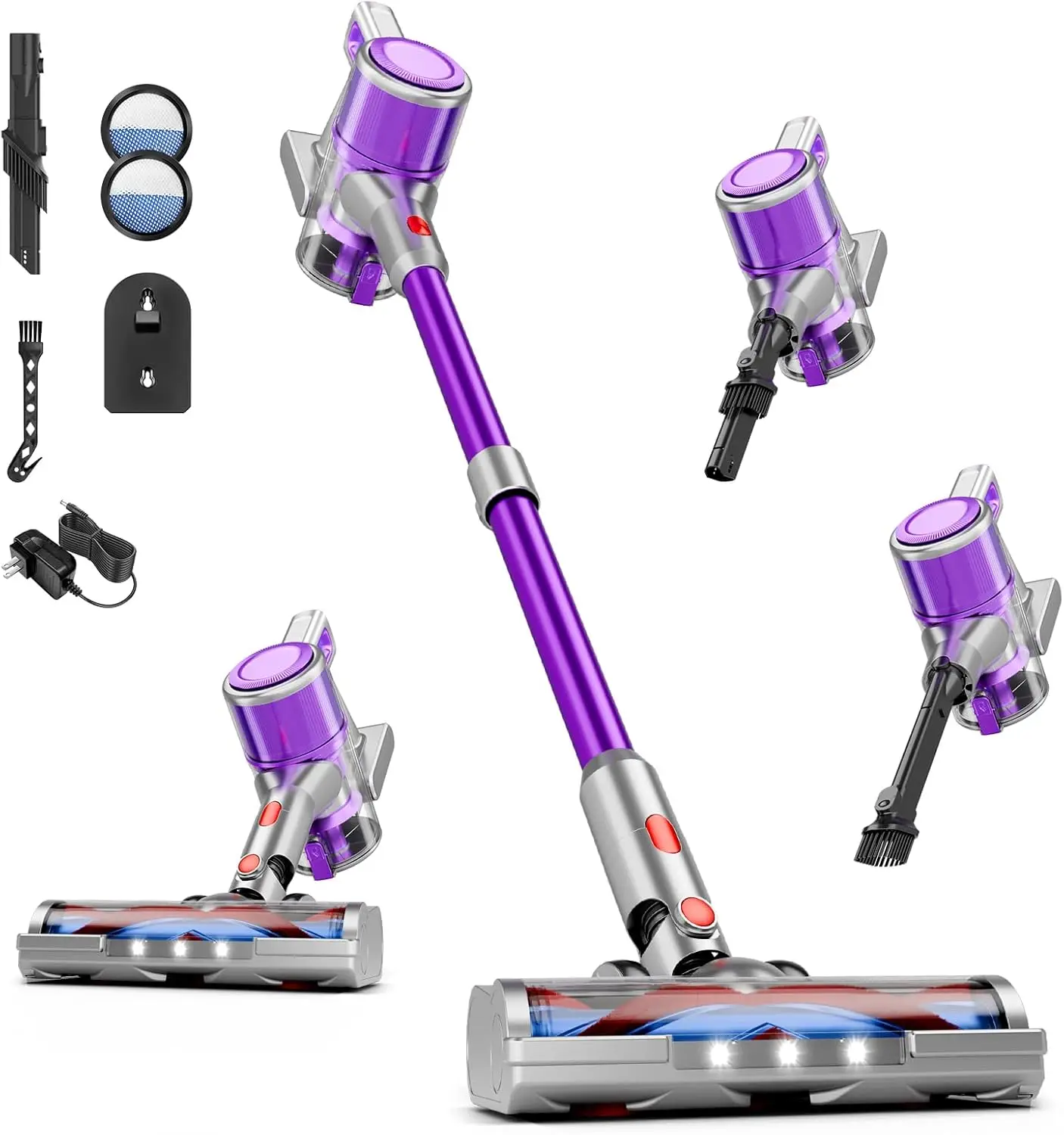 

Cordless Vacuum Cleaner, 8 in 1 40Kpa 55Mins,Lightweight Vacuum Cleaners for Home, Stick Vacuum with Anti-Tangle Brush,Wall