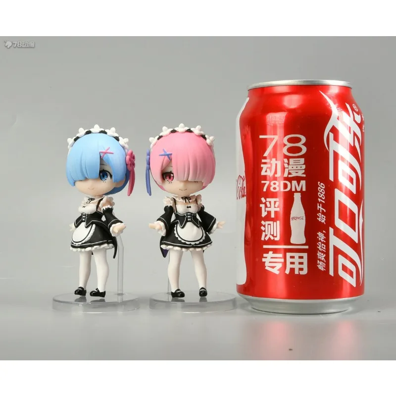 Bandai genuíno figuarts mini série versão regular 055 ram e 056 rem estatuetas japonesas colecionáveis brinquedos requintados