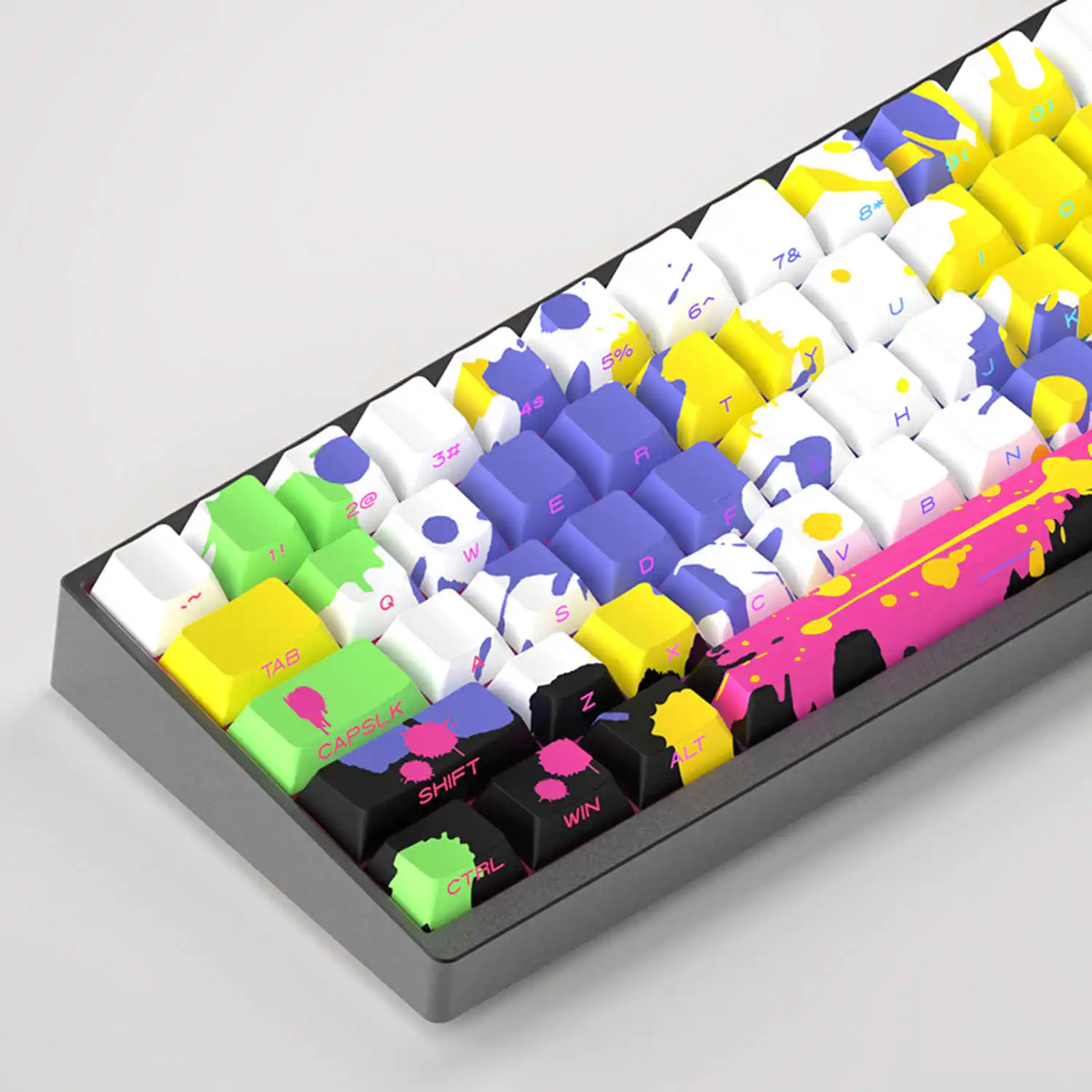 Graffiti PBT Keycaps 130 Keys Set Side Print Cherry Profile Backlight MX Switches Keycap For Mechanical Keyboard AULA F75 Mad 60