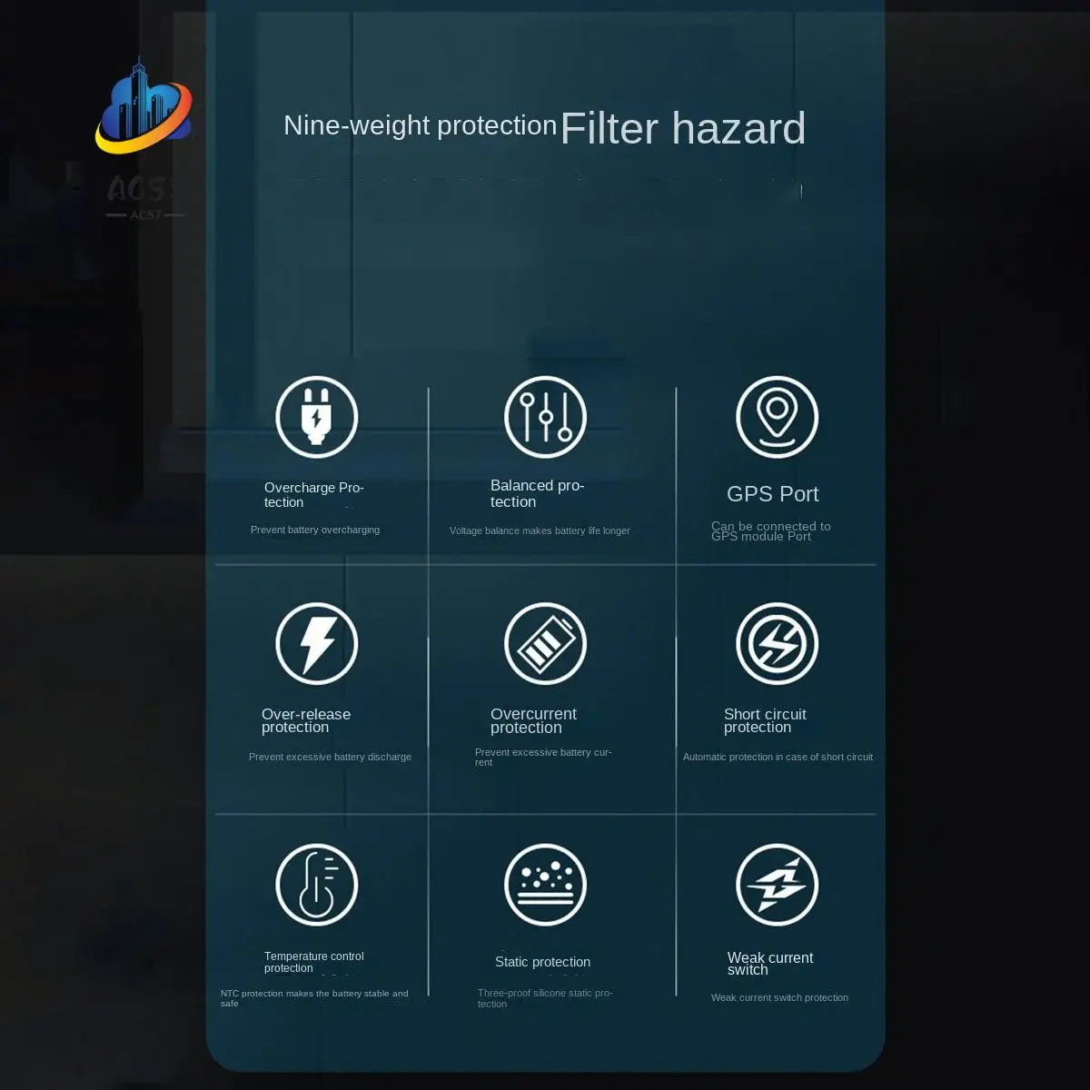 

AC57-24S 72V 80A Power Protection Board Same Port With Equalization Temperature Control BMS Battery Board (80A)