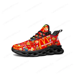 Mc-Donalds Scarpe da ginnastica basse Scarpe da corsa sportive da donna per uomo Sneaker di alta qualità Personalizzazione Scarpe con lacci Calzature in rete Nere