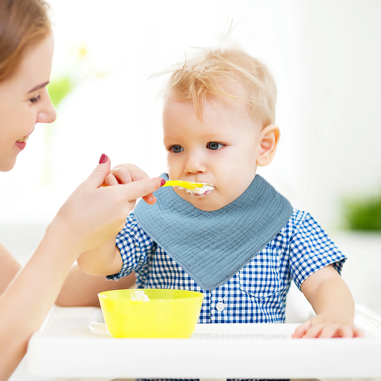 6 قطعة المرايل الطفل الأوشحة الثلاثي ماصة المرايل القطنية الناعمة لتغذية التسنين الرضع بنين بنات لعاب عصابات #5