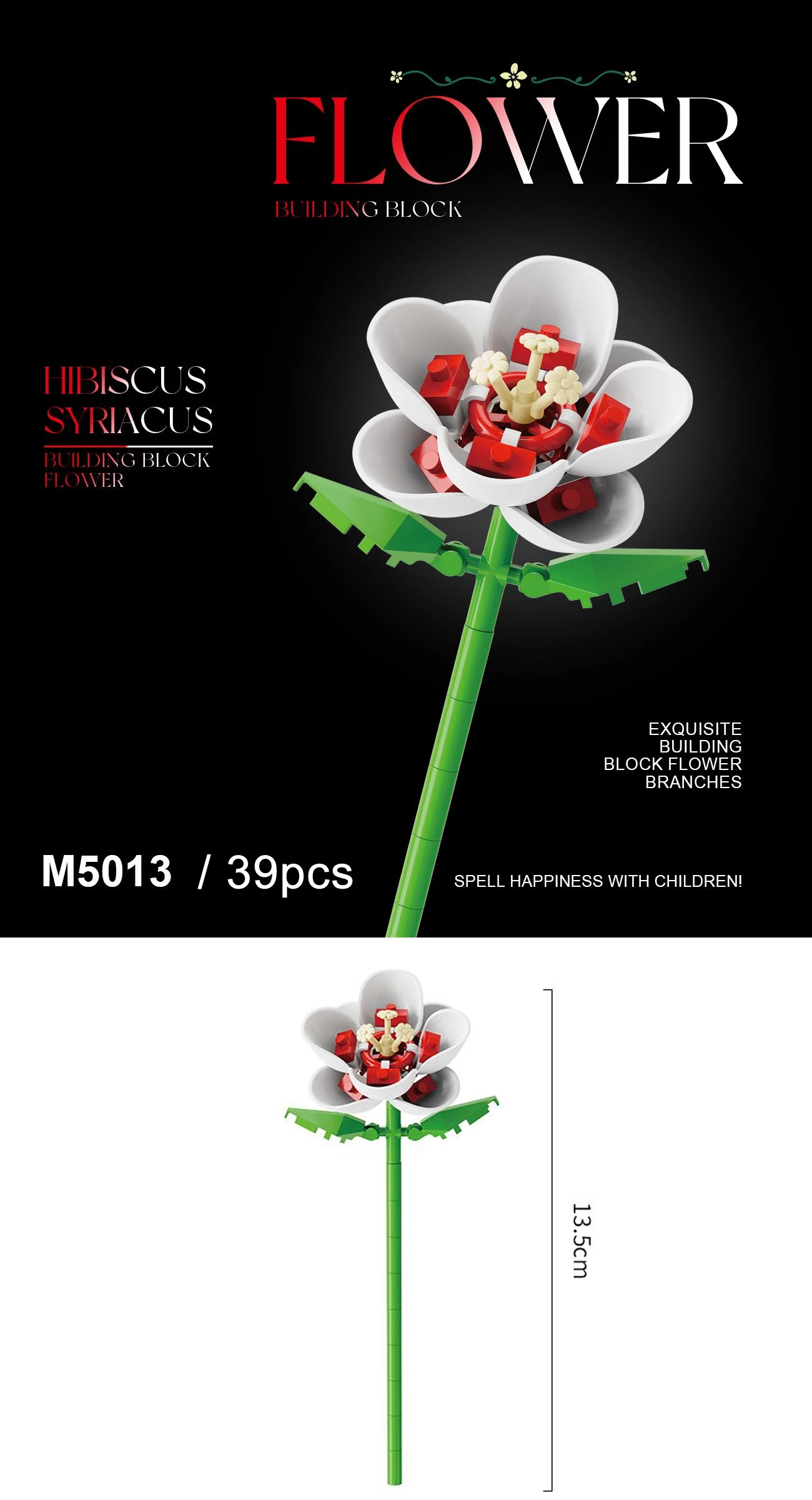 Baustein-Blumenset, DIY-Blumendekorations-Kit, geeignet für Tischdekoration und Raumaccessoires – eine perfekte Geschenkidee – Detail 4