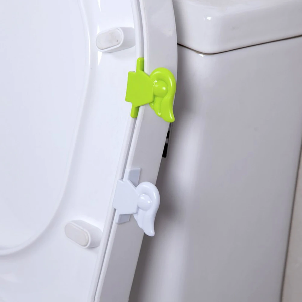 

5pcs Fashion Portable Toilet Cover Toilet Seat Cover Lifter Seat Lid Avoid Touching Wings Shape(White Color)