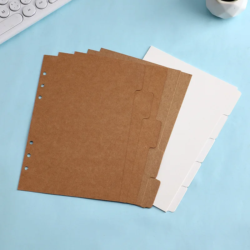 A5/A6/B5 Plastic Loose-leaf Separator Tab Binder Index Separator Pages Spill-proof Binder Dividers Plastic Ring Binder Dividers