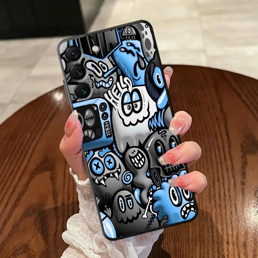 حافظة لهاتف سامسونج جالاكسي A05 A06 A40 A16 A04 A20 A13 A17 A70 A30 A15 A10 A12 A50 جرافيتي سوداء رائعة #2