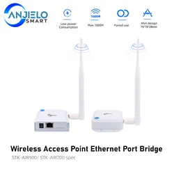 ANJIELO WIFI Halow Standard Network Bridge Wireless  Access Point for IP Cameras Desktop PC Computer 1Km Signal Transmission