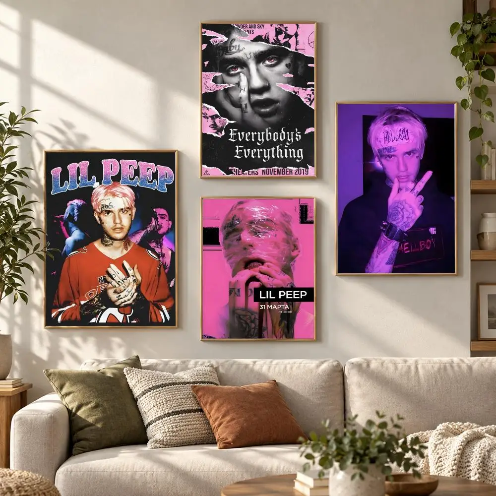 Lil Peep Singer Album Emo Rap Music Style Aesthetic Poster Aesthetic Art Print for Bedroom & Living Room Decor, Unframed