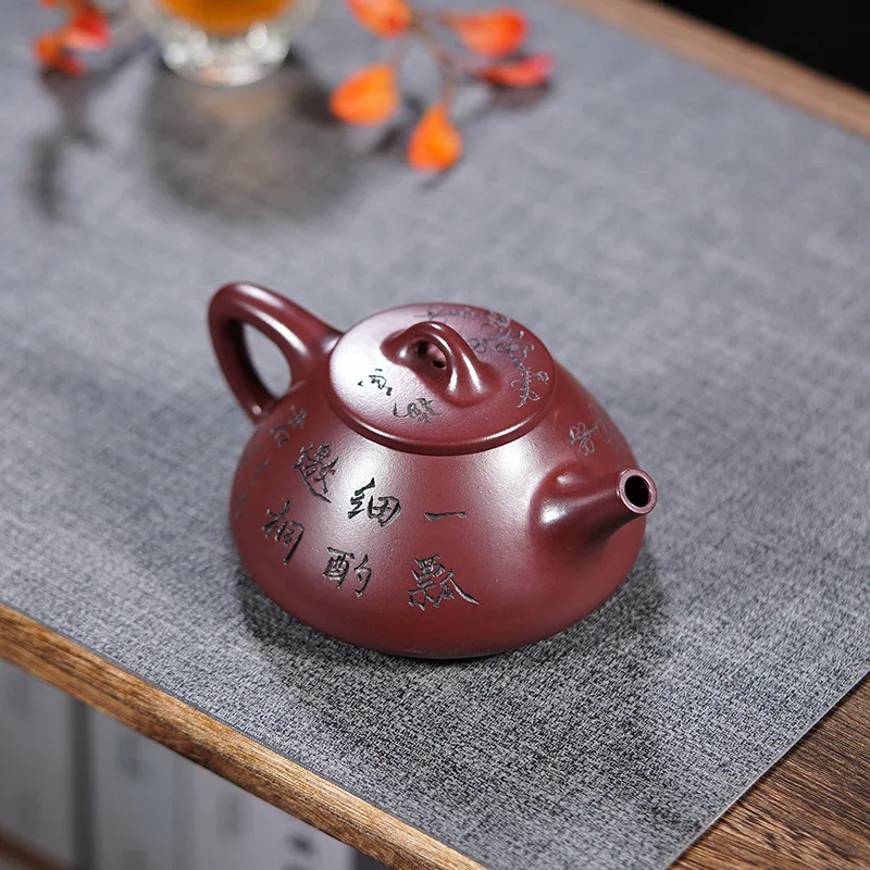

Yixing original mine purple clay teapot, starting from batch production, handmade dragon blood sand teapot, stone gourd tea set
