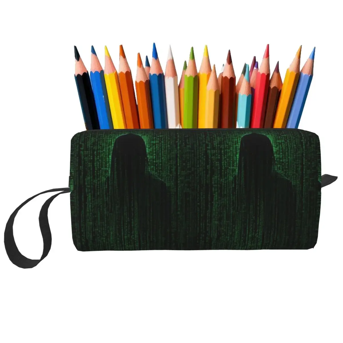 Hacker Code Binary Code Geek Science Computer Pencil Case for Students Pen Box Pencil Bag Stationery Supplies Women Cosmetic Bag