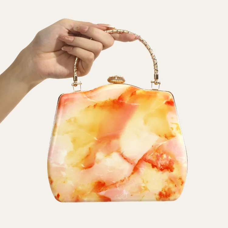 

New Trendy Handbag Fashion Women Bag Boutique Acrylic Luxury Party Evening Bag Woman Cute Wedding Box Vintage Clutch Tote Bag