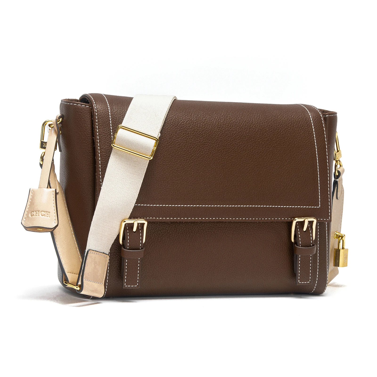 CHCH Women's Shoulder Bag 2026 Spring/Summer New Flip Camera Bag Simple Large Capacity Shoulder Bag