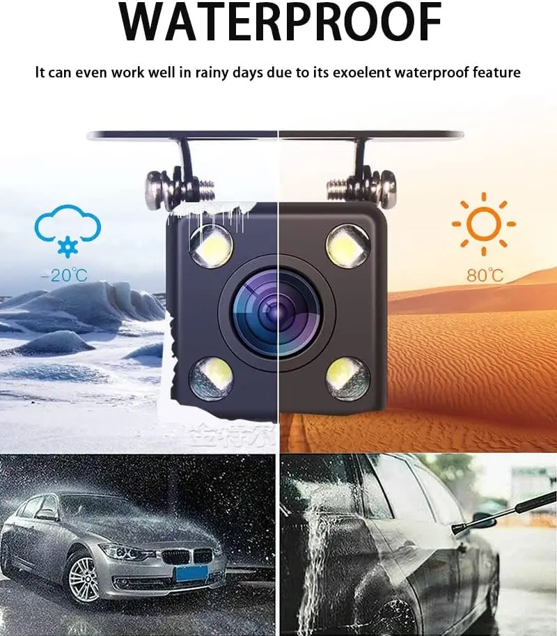 Vanxse 4.3 Polegada carro dobrável monitor veículo vista traseira reversa backup carro câmera led sistema de estacionamento vídeo fácil instalação