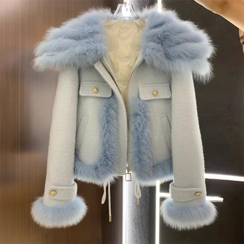 ﻿ Beautiful Temperament Environmentally Friendly Fur Coat For Women, 2024 Autumn Winter High-End Office Women's Top Fur Jacket