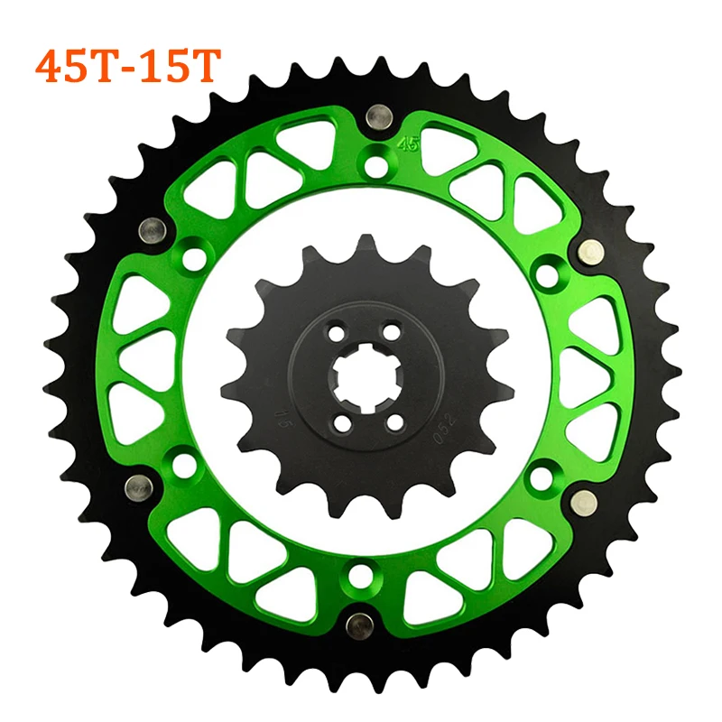 15T Front 45T~52T Rear Teeth Sprocket Motorbike Wheel Fit For KAWASAKI KX125 1985-1993 KDX200 1983 KX 125 KDX 200