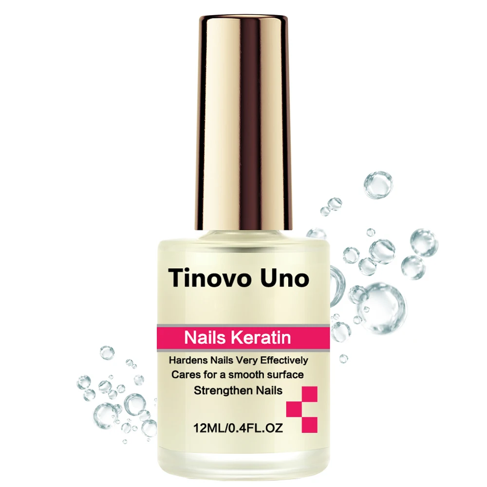 Tinovo Uno Nail Growth Keratin Formula Nail Strengthener Hardener for Repair Thin Brittle Nails Top Coat Finish Serum Polish