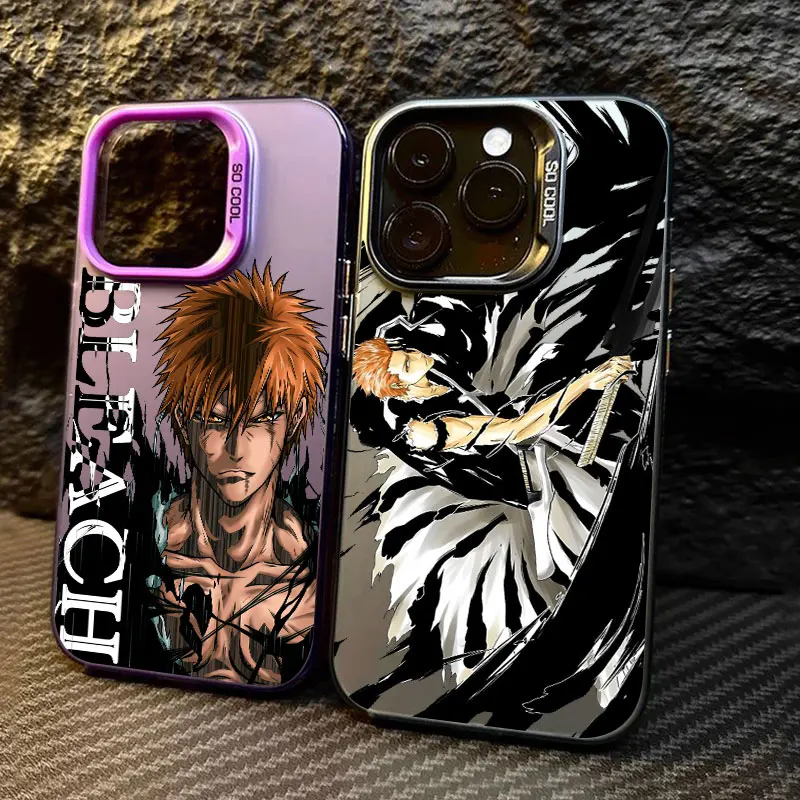 Bleach Ichigo Kurosaki Rukia Anime Coque para Apple iPhone 16e 16 14 15 13 11 Pro Max funda 15 Plus 12 Mini cubierta de teléfono a prueba de golpes
