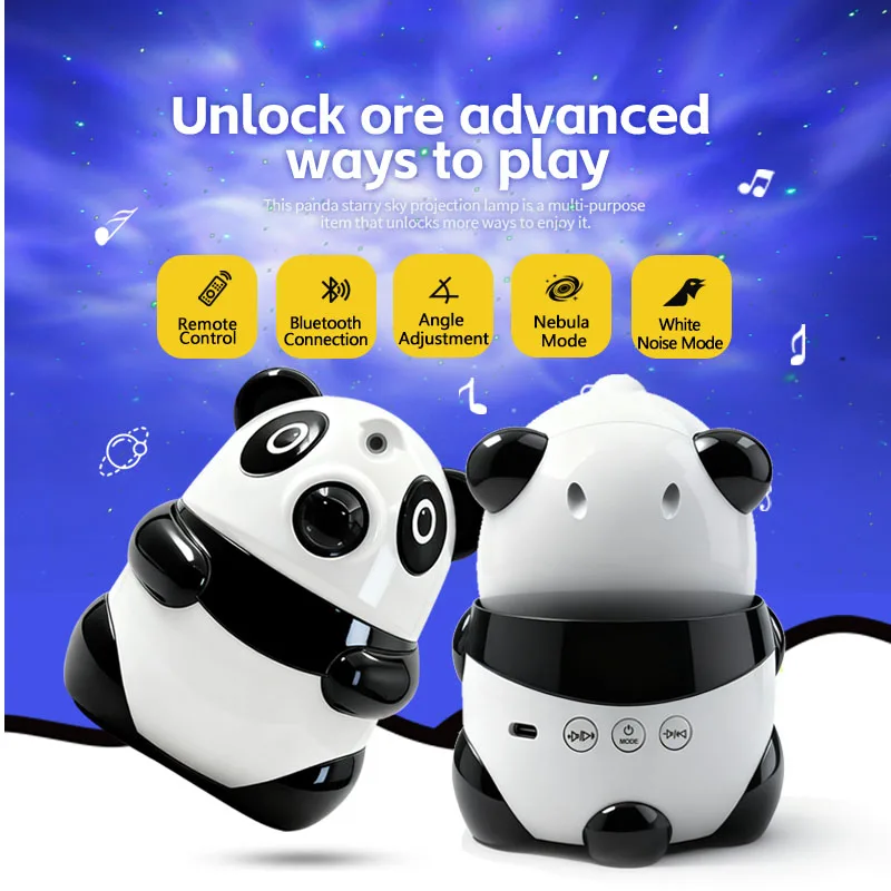 panda Galaxy Projector, Star Projector Night Light with Bluetooth Speaker,  Galaxy Light Projector for  Kids Gifts