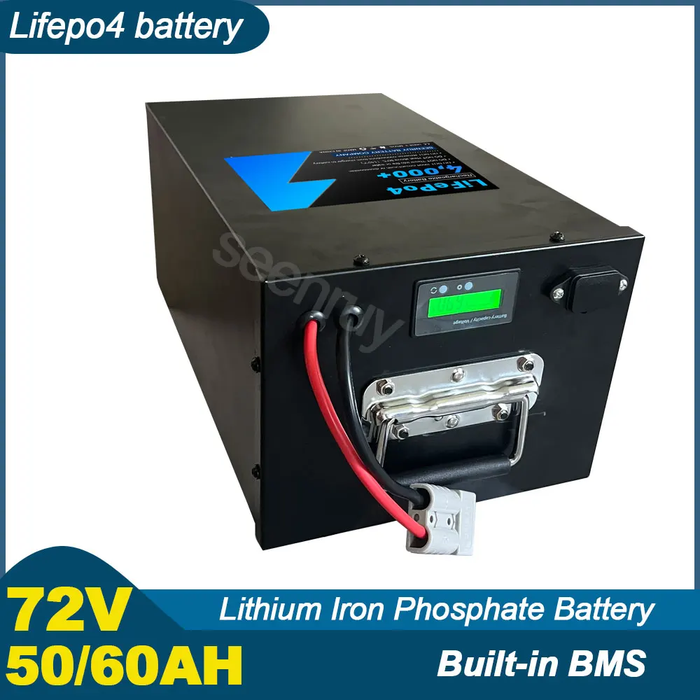 72V 50AH 60Ah lifepo4 With Charger 80A Lithium Iron Phosphate Battery Perfect For 5000W Quadricycle Tricycle Motorcycle Scooter