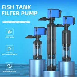 220V 110V fish tank toilet filter bucket fish manure collection built-in filter pump five-in-one filter