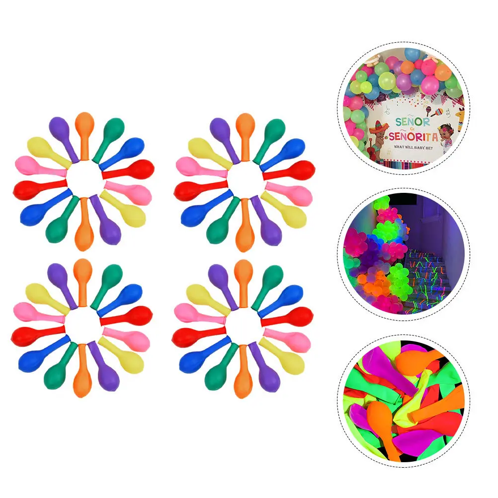 

100Pcs Fluorescent Balloons Durable Latex Party Decoration Festival Supplies Night Light Photo Props Fluorescent Balloons
