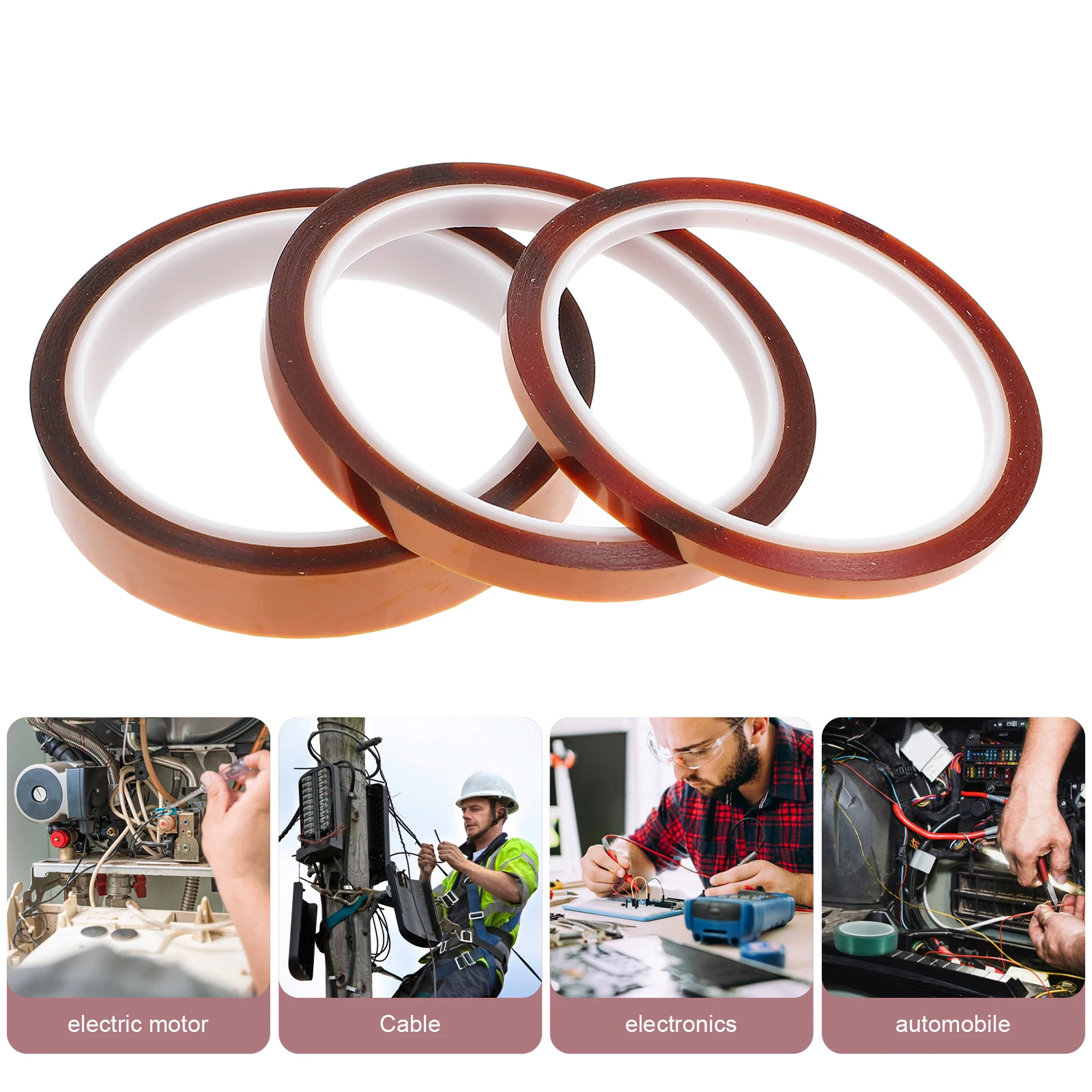 3 Buah 3 Gulungan Pita Tahan Panas Suhu Tinggi Sublimasi Penyolderan Elektronik Isolasi Penyegelan Transfer Termal